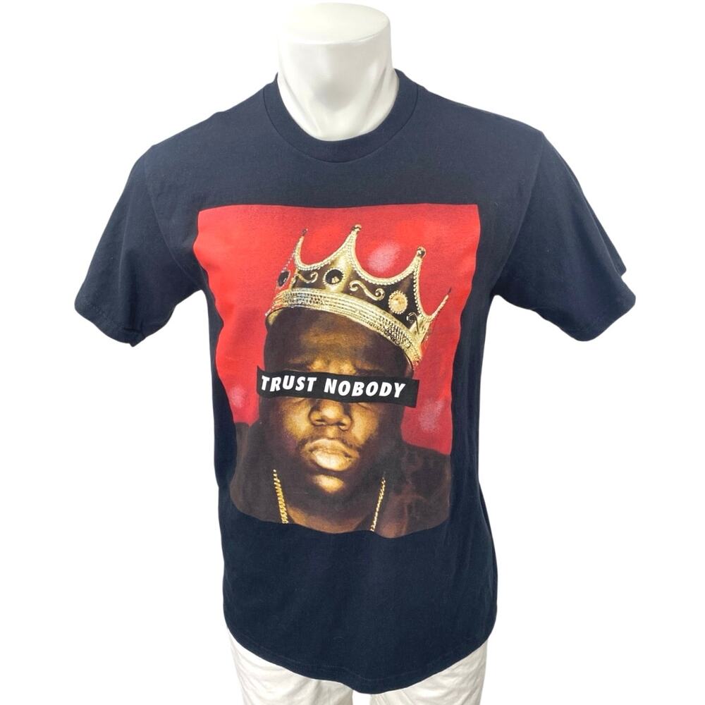 The Notorious B.I.G. Biggie Trust Nobody Men's Black Graphic Tee T-Shirt Top S/M